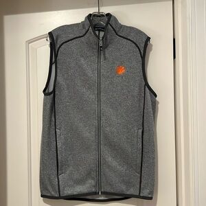 Clemson Tigers Cutter & Buck Mainsail Full-Zip Vest - Gray Size M